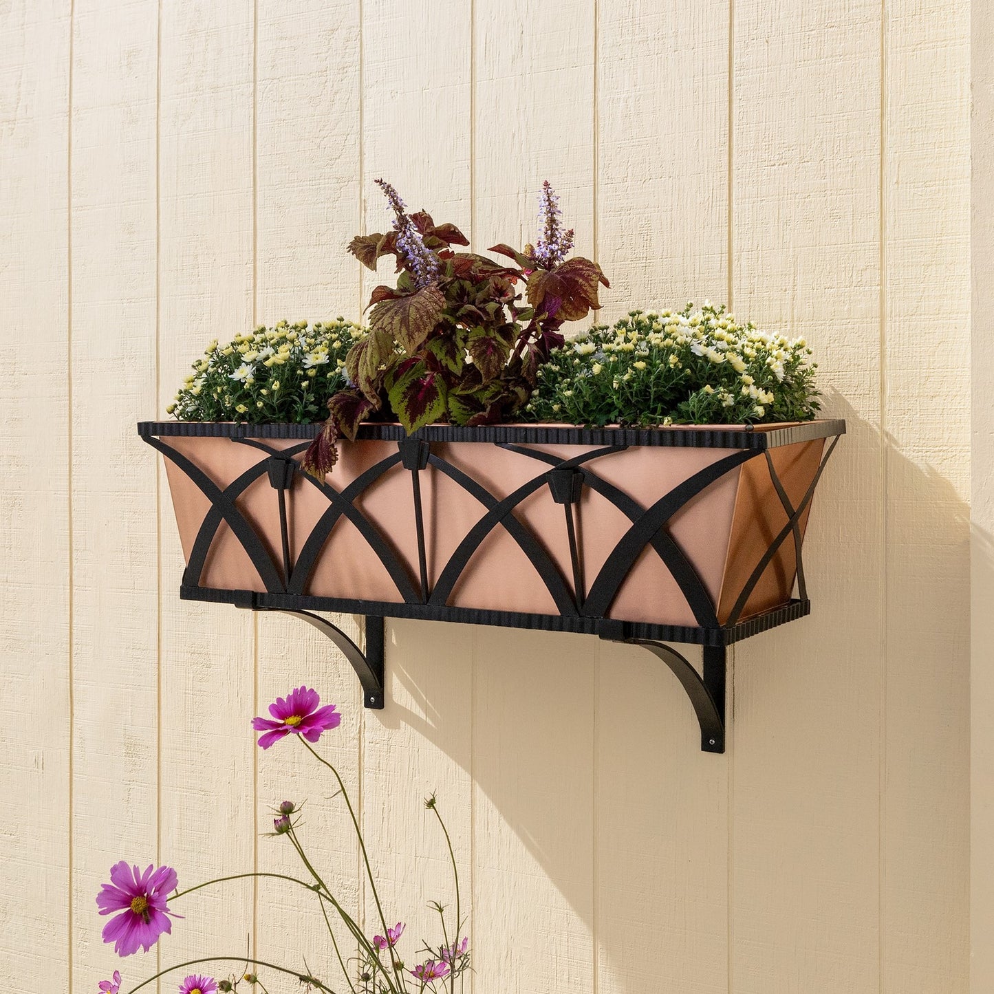 ACHLA Rookwood Window Box 36in | Craftsman Copper and Wrought Iron | Outdoor Window Planter & Curb Appeal | 36 x 12 x 11 in | Model B-51