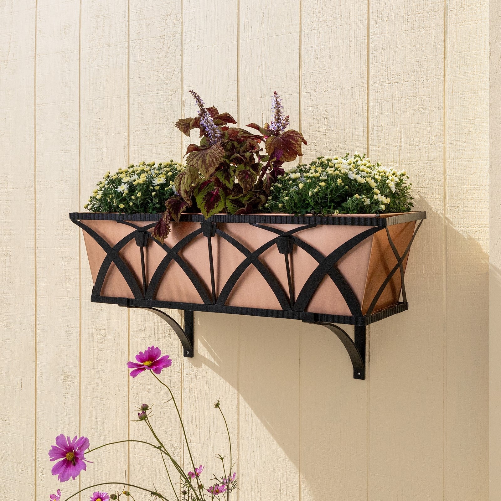ACHLA Rookwood Window Box 36in | Craftsman Copper and Wrought Iron | Outdoor Window Planter & Curb Appeal | 36 x 12 x 11 in | Model B-51