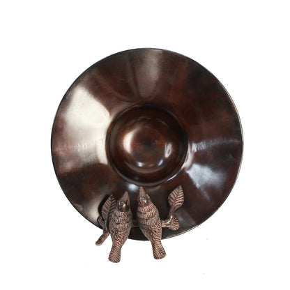 ACHLA Birdbath with Rail Mount Bracket | Antique Patina Brass and Aluminum | Deck, Porch & Balcony Garden Accent | 13 x 19 x 16 in | Model BB-02AB-RM