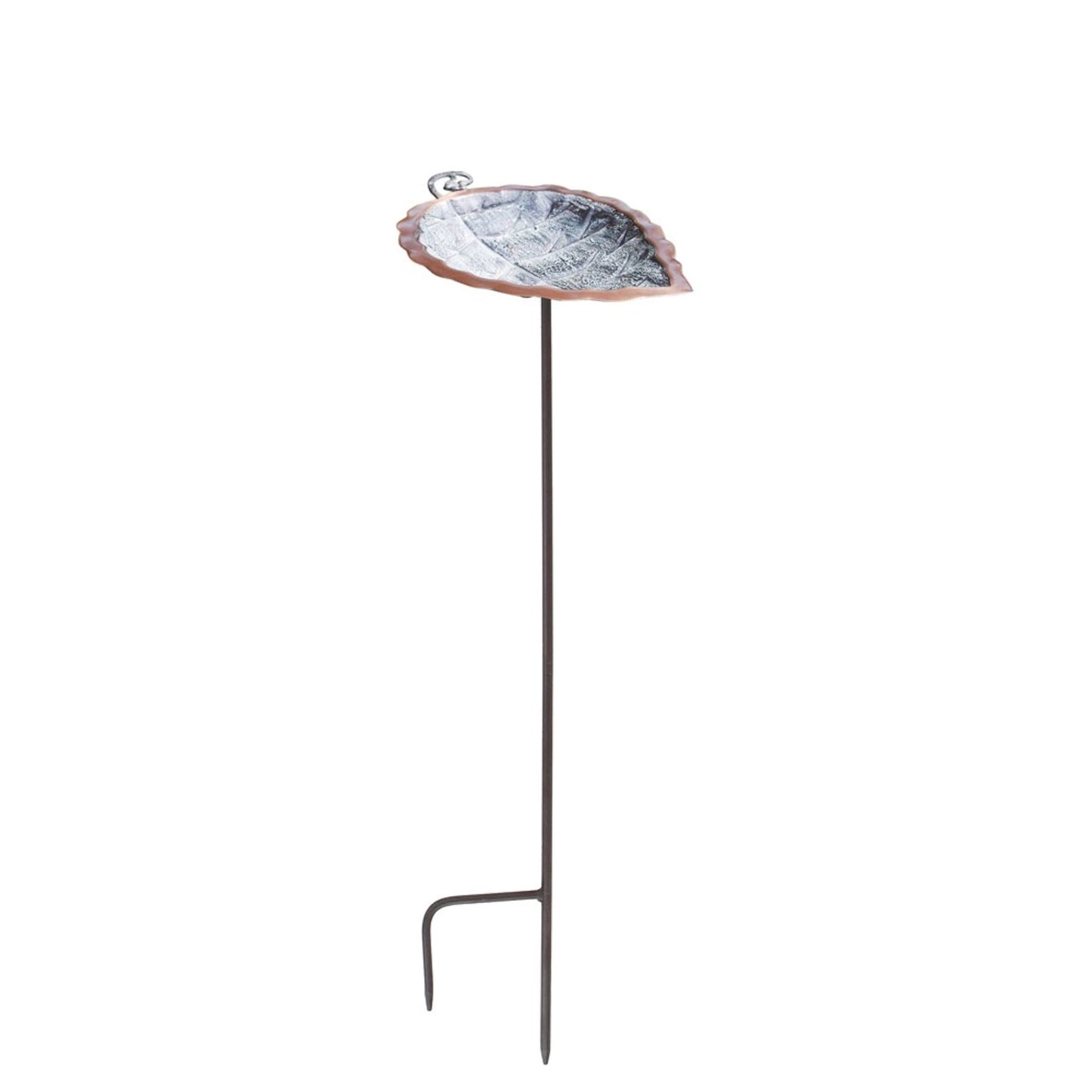 ACHLA Aspen Leaf Birdbath with Stand | Antique Brass and Verdi Finish Brass | Outdoor Garden & Patio Accent | 12.5 x 8.5 x 3 in | Model BB-04-S