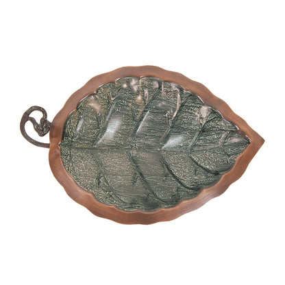 ACHLA Aspen Leaf Birdbath Wall Mount Bracket | Antique Brass Plated Brass and Black Wrought Iron | Small Garden & Urban Landscape | Model BB-04-WM