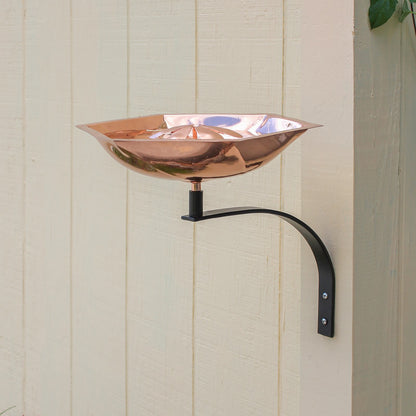 ACHLA Bee Fountain & Birdbath | Copper-Plated Stainless Steel and Wrought Iron | Pollinator Garden & Patio Water Feature | Model BB-07-WM