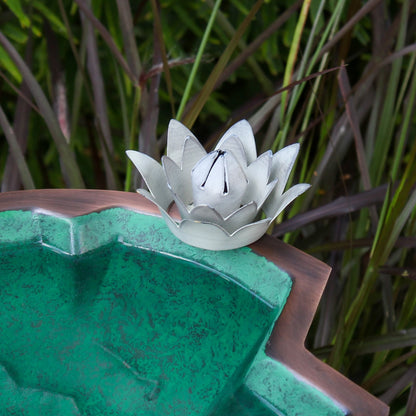 ACHLA Lilypad Birdbath with Stake | Antique Copper Plated and Patina Stainless Steel | Backyard & Garden Water Feature | Model BB-10-S