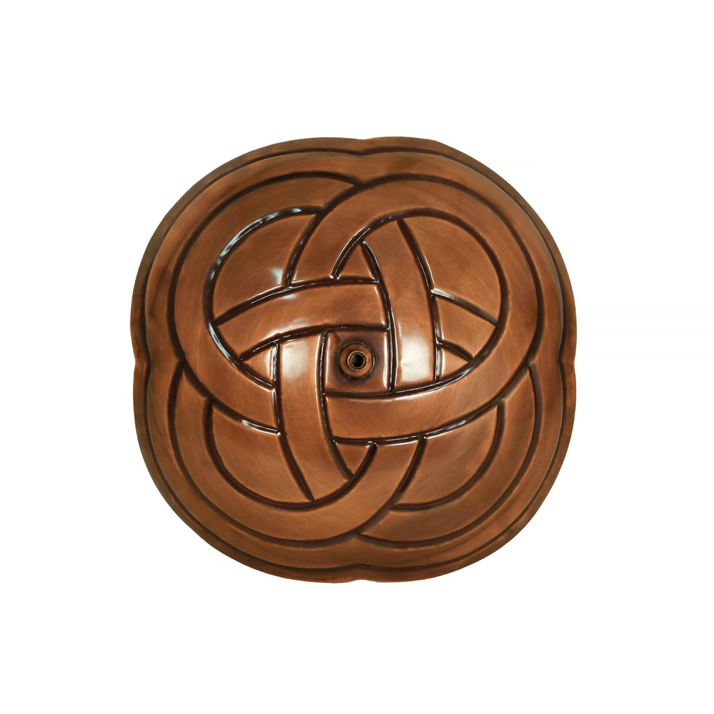 ACHLA Dara Knot Staked Birdbath | Antique Copper Brass and Wrought Iron | Garden & Patio Bird Bath | 10.5 x 11.75 x 39 in | Model BB-11-S
