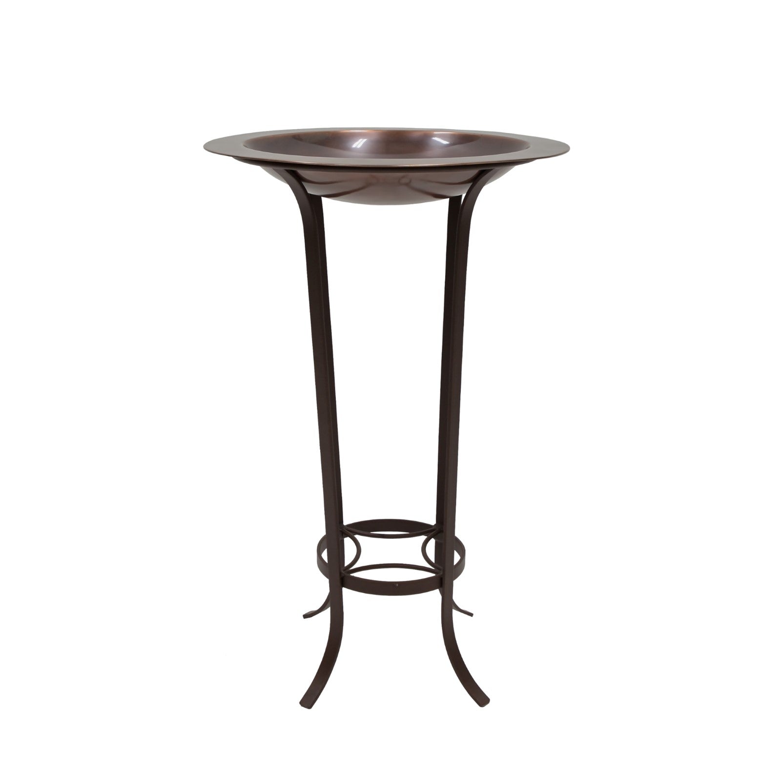 ACHLA 18in Classic Birdbath/Tulip Stand | Antique Copper Brass Bowl and Roman Bronze Wrought Iron Stand | Garden & Patio Accent | Model BB-12-S19