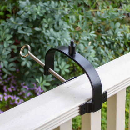 ACHLA 18in Classic Copper Birdbath | Antique Copper Brass Bowl with Black Wrought Iron Over-Rail Bracket | Garden & Patio Accent | Model BB-12T-OR2