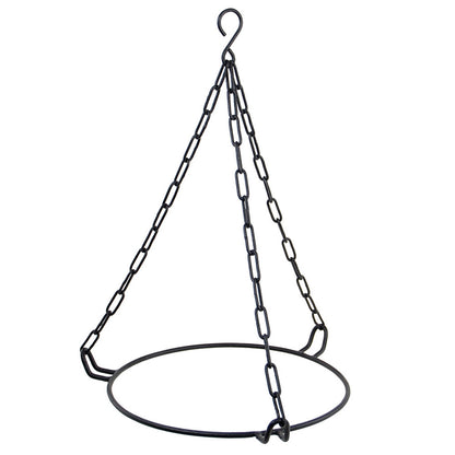 ACHLA Fern Green Hanging Birdbath | Crackled Glass Bowl with Black Wrought Iron Chain | Garden & Patio Bird Bath | Model BBH-02FG