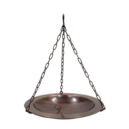 ACHLA Classic 18in Hanging Birdbath | Antique Copper and Roman Bronze Wrought Iron | Garden & Yard Wildlife Decor | 18 x 18 x 23 in | Model BBH-04CP