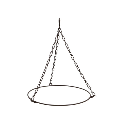 ACHLA Classic 18in Hanging Birdbath | Antique Copper and Roman Bronze Wrought Iron | Garden & Yard Wildlife Decor | 18 x 18 x 23 in | Model BBH-04CP