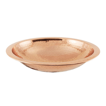 ACHLA Hammered Copper Bowl with Rim | 12.5in Polished Copper Decorative Bowl | Entryway & Kitchen Accent | 12 x 12 x 3 in | Model BBHC-01