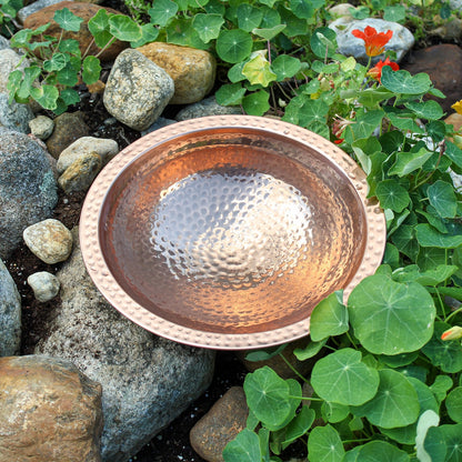 ACHLA Hammered Copper Bowl with Rim | 12.5in Polished Copper Decorative Bowl | Entryway & Kitchen Accent | 12 x 12 x 3 in | Model BBHC-01