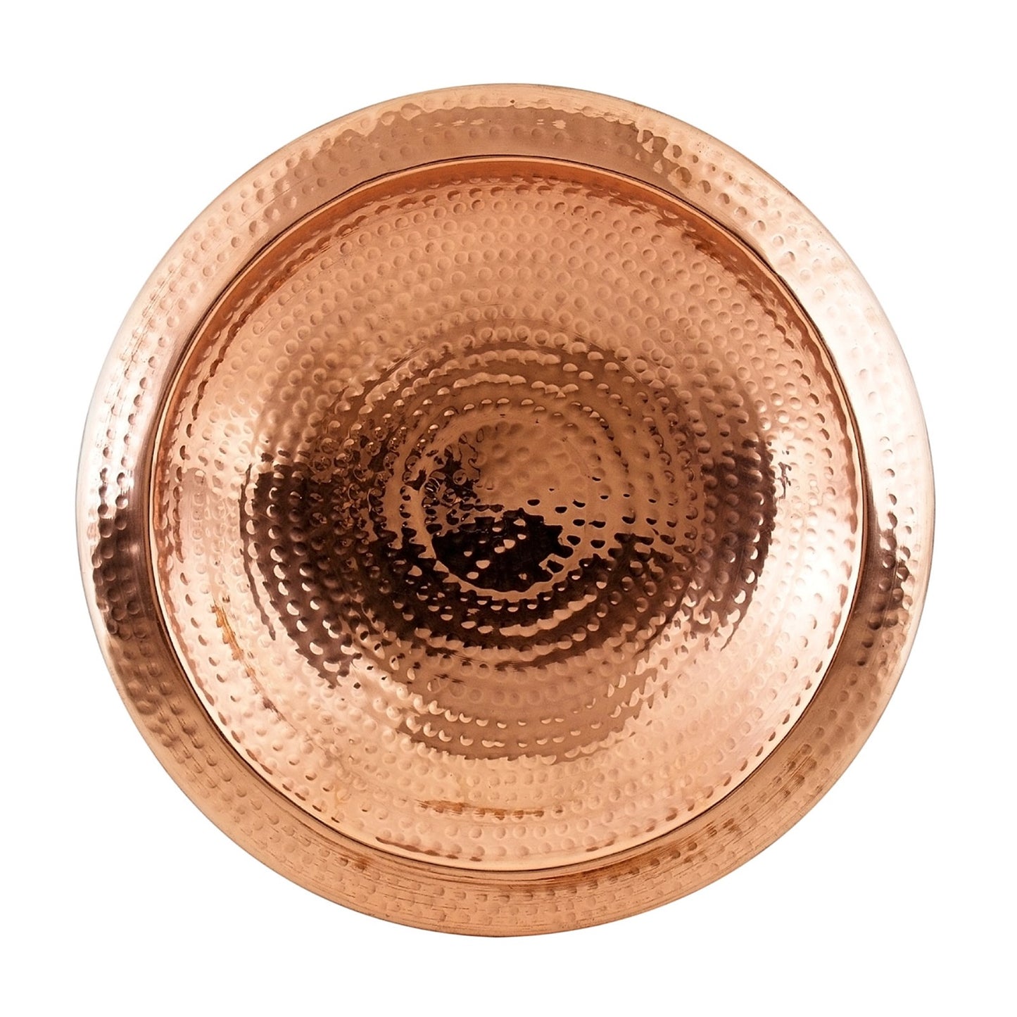 ACHLA Hammered Copper Bowl with Rim | 12.5in Polished Copper Decorative Bowl | Entryway & Kitchen Accent | 12 x 12 x 3 in | Model BBHC-01