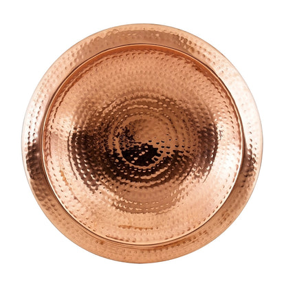 ACHLA Hammered Copper Bowl with Rim | 12.5in Polished Copper Decorative Bowl | Entryway & Kitchen Accent | 12 x 12 x 3 in | Model BBHC-01
