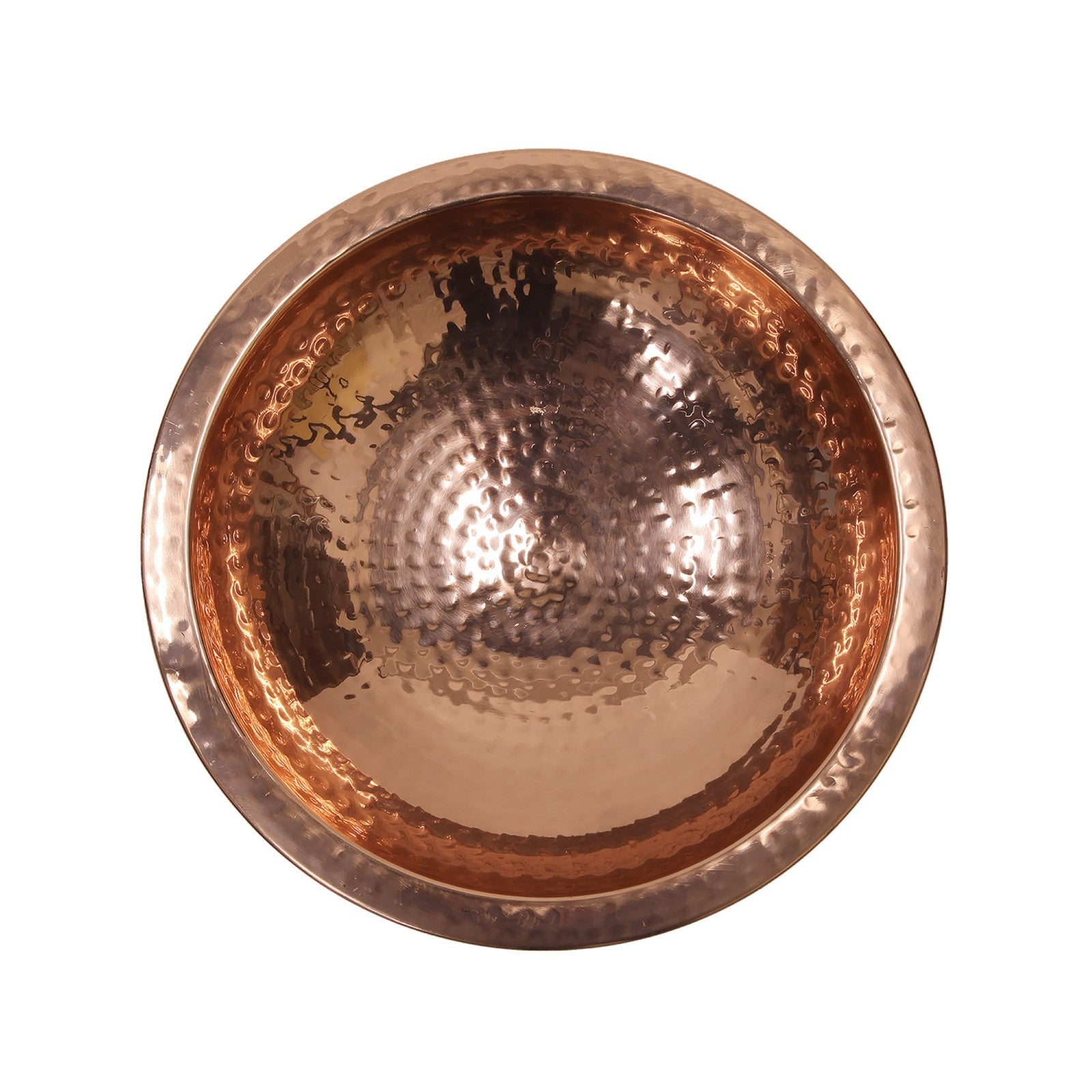 ACHLA Hammered Birdbath with Tripod Stand | Polished Copper Plated Brass and Black Wrought Iron | Garden & Patio Bird Bath | Model BBHC-01T-TR