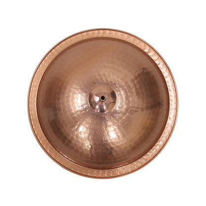 ACHLA Hammered Birdbath with Tripod Stand | Polished Copper Plated Brass and Black Wrought Iron | Garden & Patio Bird Bath | Model BBHC-01T-TR