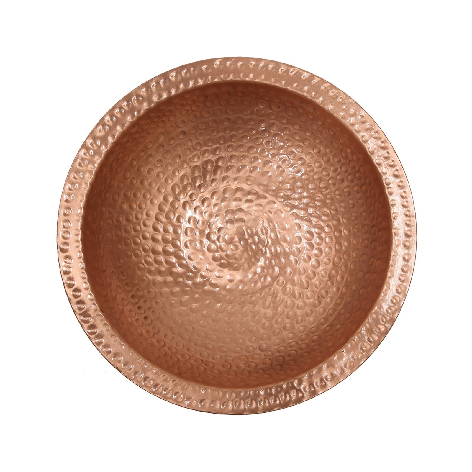 ACHLA Hammered Solid Copper Birdbath | Satin Copper and Roman Bronze Wrought Iron | Garden & Patio Bird Bath | 12 x 12 x 39 in | Model BBHC-02T-S
