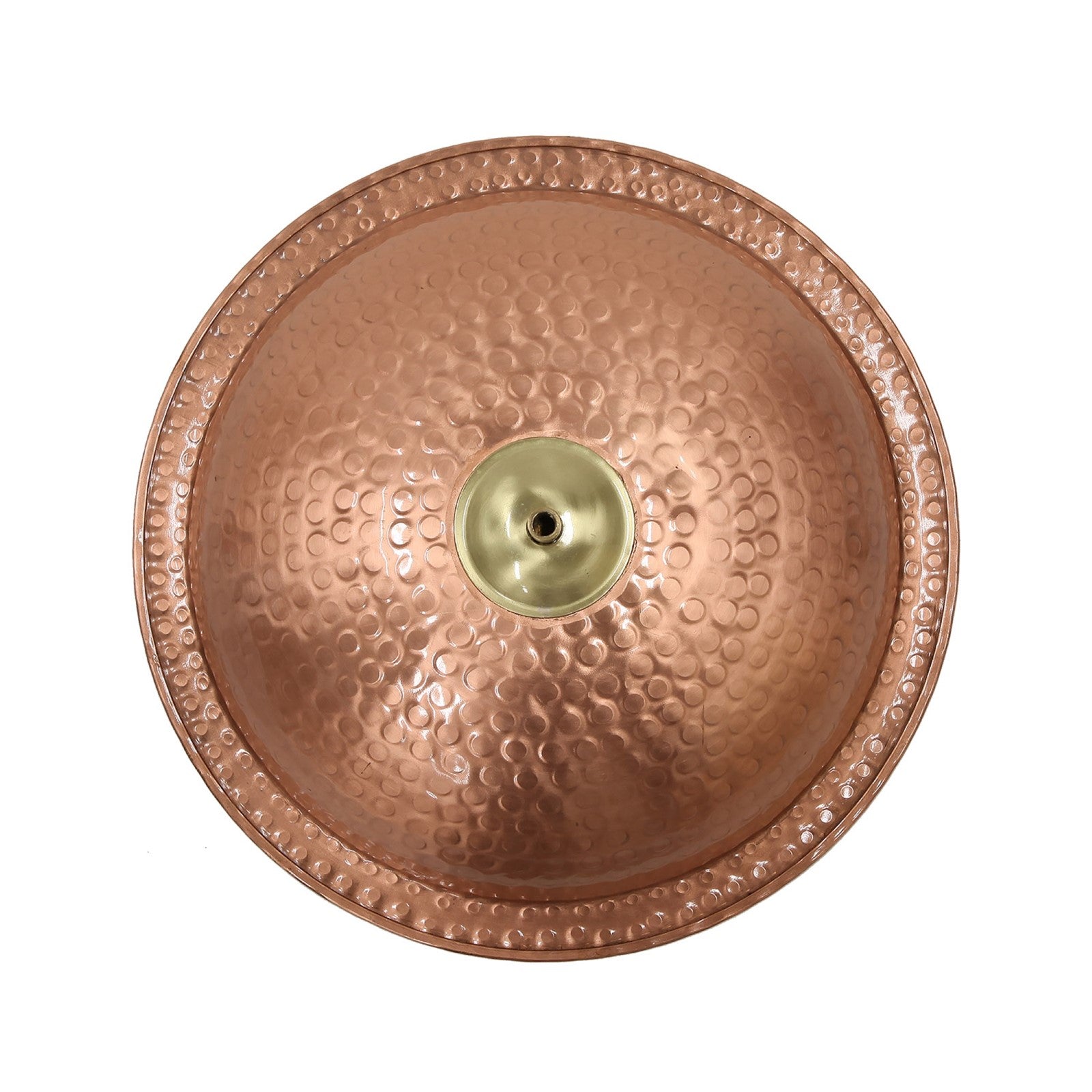 ACHLA Hammered Solid Copper Birdbath | Satin Copper and Roman Bronze Wrought Iron | Garden & Patio Bird Bath | 12 x 12 x 39 in | Model BBHC-02T-S