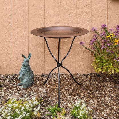 ACHLA Tripod Ring Stand | Graphite Powder-Coated Wrought Iron | Garden & Patio Birdbath Stand | 23in Dia x 29in H | Model BBS-14