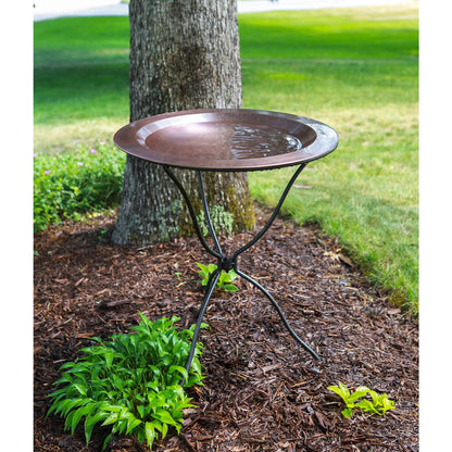 ACHLA Tripod Ring Stand | Graphite Powder-Coated Wrought Iron | Garden & Patio Birdbath Stand | 23in Dia x 29in H | Model BBS-14