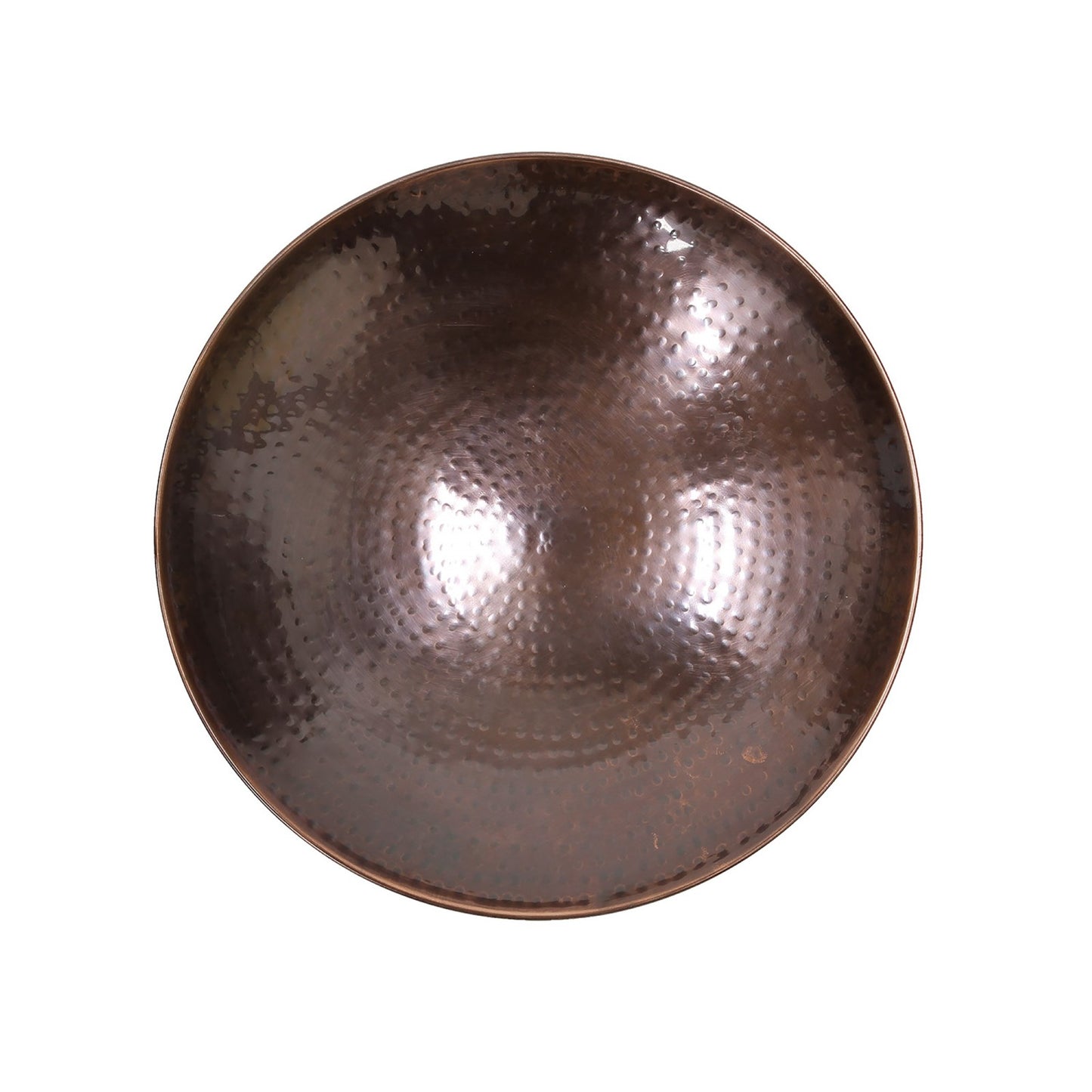 ACHLA Burnt Birdbath with Rail Mount Bracket | Hammered Copper Bowl on Black Wrought Iron | Deck, Porch & Balcony Birdbath | Model BCB-01-RM