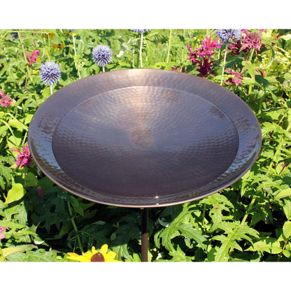ACHLA Burnt Copper Birdbath with Stand | Hammered Stainless Steel Antique Copper Finish | Outdoor Garden & Patio Bird Bath | Model BCB-01-S