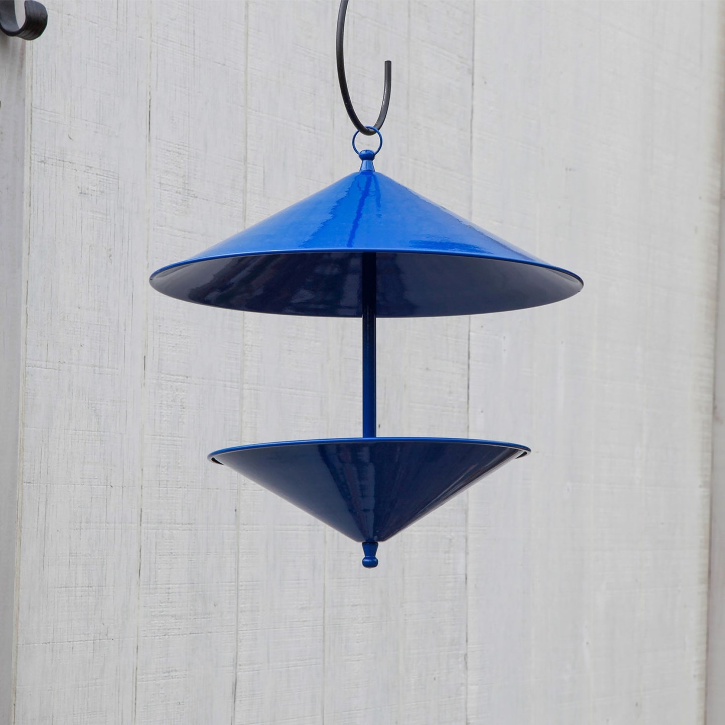 ACHLA Trulli 15in Birdfeeder | French Blue Wrought Iron Conical Roof | Garden & Patio Bird Feeding | 14.5 x 14.5 x 15 in | Model BF-03FB