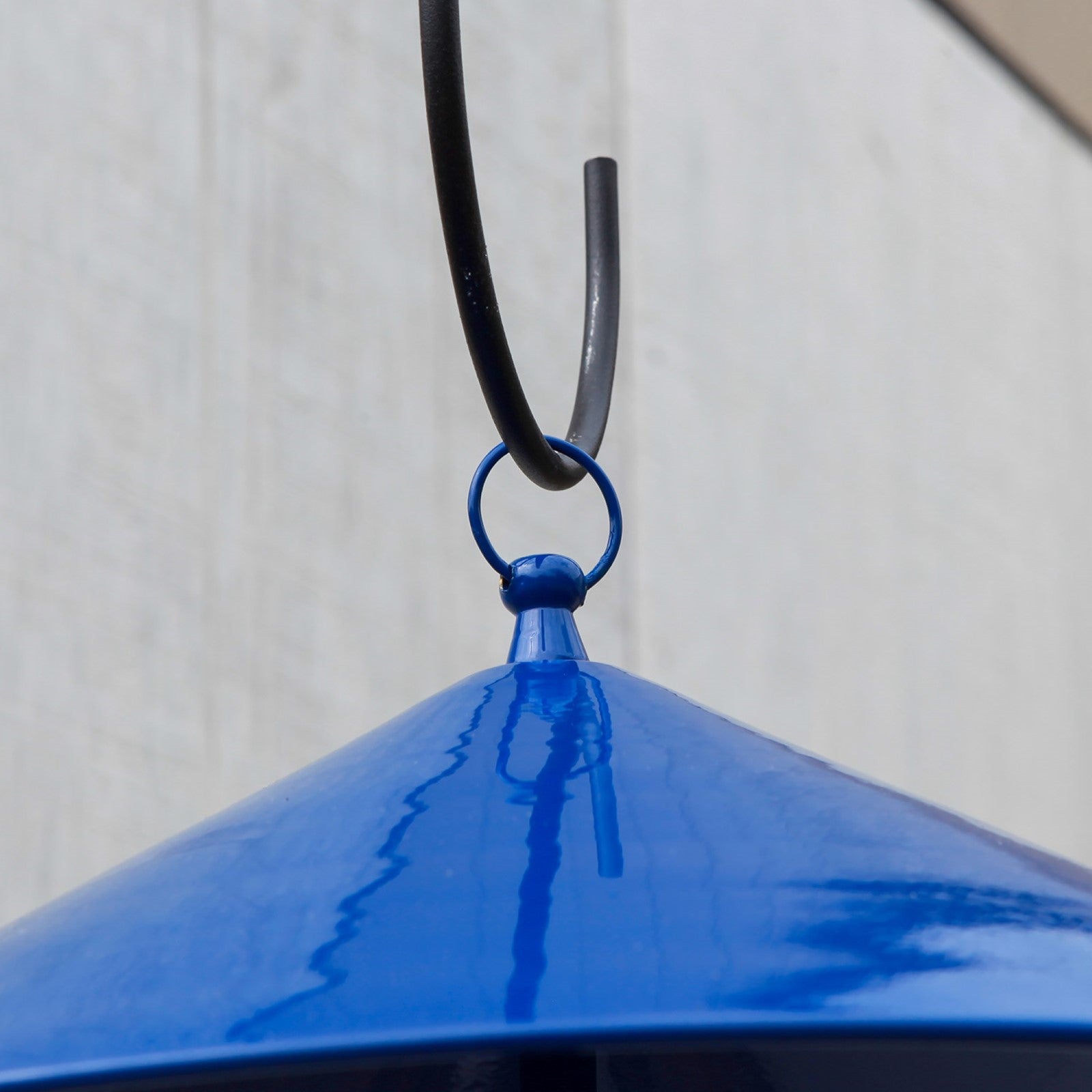 ACHLA Trulli 15in Birdfeeder | French Blue Wrought Iron Conical Roof | Garden & Patio Bird Feeding | 14.5 x 14.5 x 15 in | Model BF-03FB