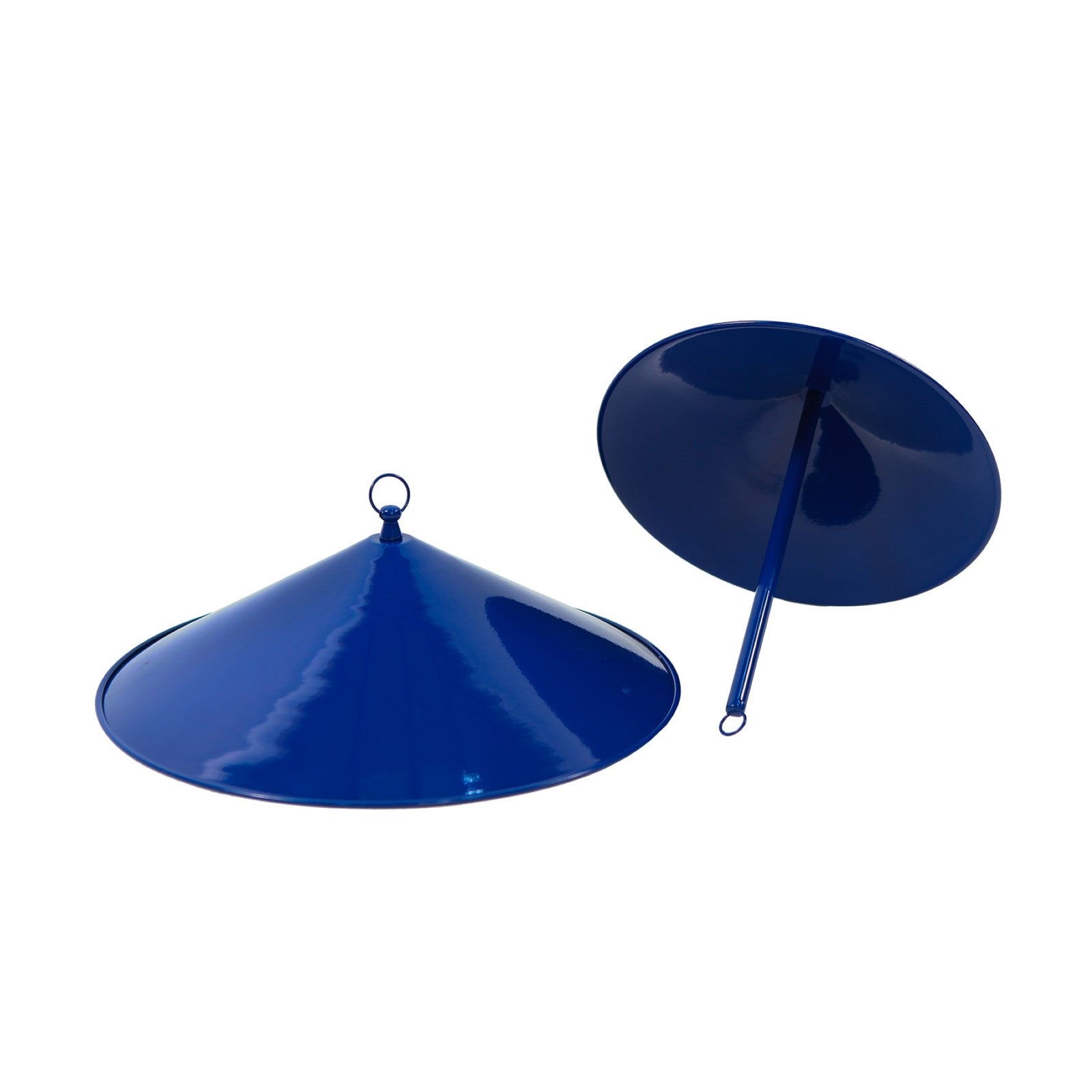 ACHLA Trulli 15in Birdfeeder | French Blue Wrought Iron Conical Roof | Garden & Patio Bird Feeding | 14.5 x 14.5 x 15 in | Model BF-03FB