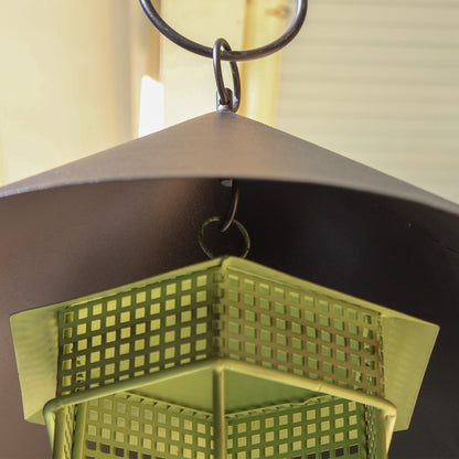 ACHLA Hanging Squirrel Deflector 18in | Black Wrought Iron | Outdoor Bird Feeder & Garden Protection | 18 x 18 x 10 in | Model BGD-03