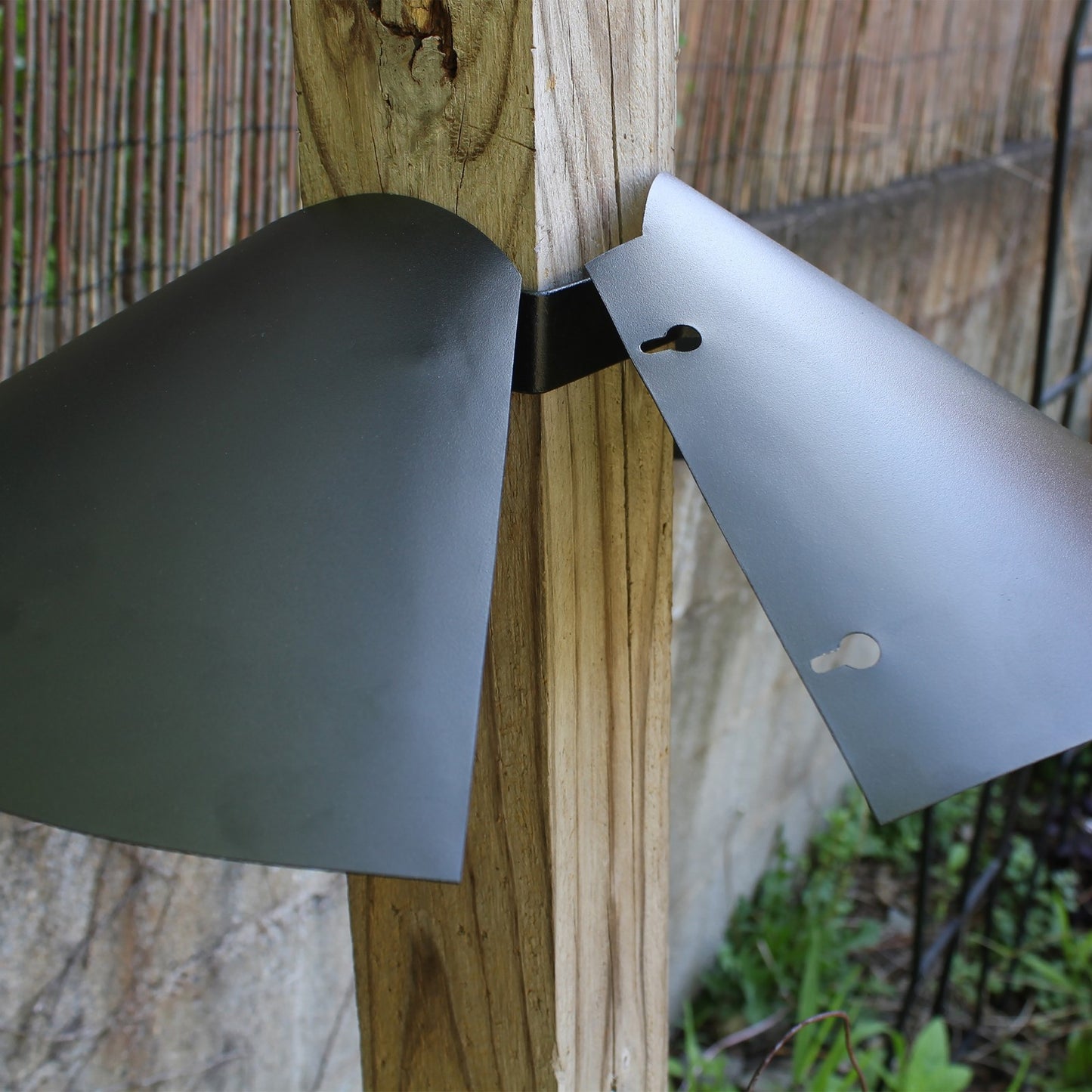 ACHLA Squirrel Deflector for 4x4 Post | Black Wrought Iron | Bird Feeder & Garden Pole Protection | 18in Diameter x 5.75in H | Model BGD-04