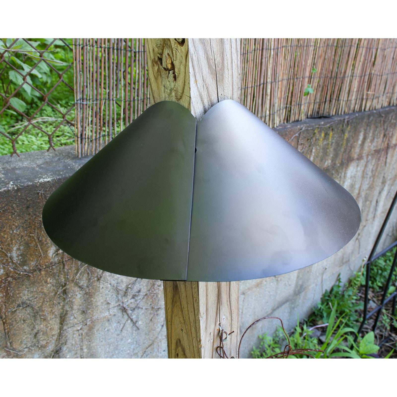ACHLA Squirrel Deflector for 4x4 Post | Black Wrought Iron | Bird Feeder & Garden Pole Protection | 18in Diameter x 5.75in H | Model BGD-04