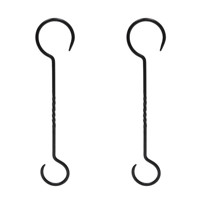 ACHLA 18in Hook Extender Pack of 2 | Black Powdercoat Wrought Iron | Hanging Plant & Bird Feeder Extender | 18 in L, 1/4 in Stock | Model BGE-18-2