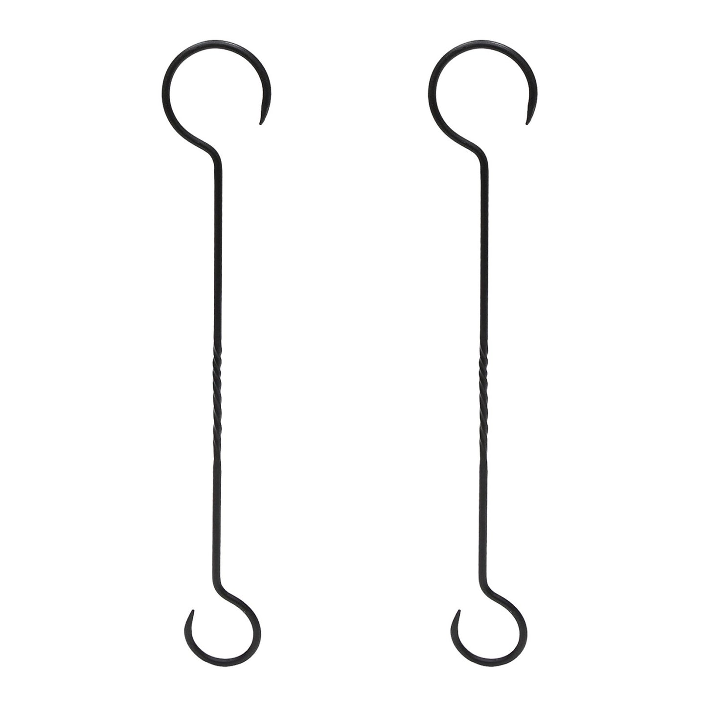 ACHLA 24in Extender with Twist Pack of 2 | Black Powdercoat Wrought Iron | Bird Feeder & Plant Hanger | 24in L, 1/4in Stock | Model BGE-24-2