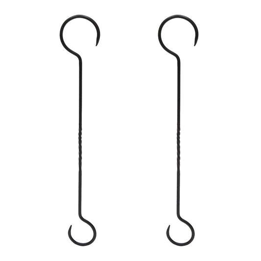 ACHLA 24in Extender with Twist Pack of 2 | Black Powdercoat Wrought Iron | Bird Feeder & Plant Hanger | 24in L, 1/4in Stock | Model BGE-24-2