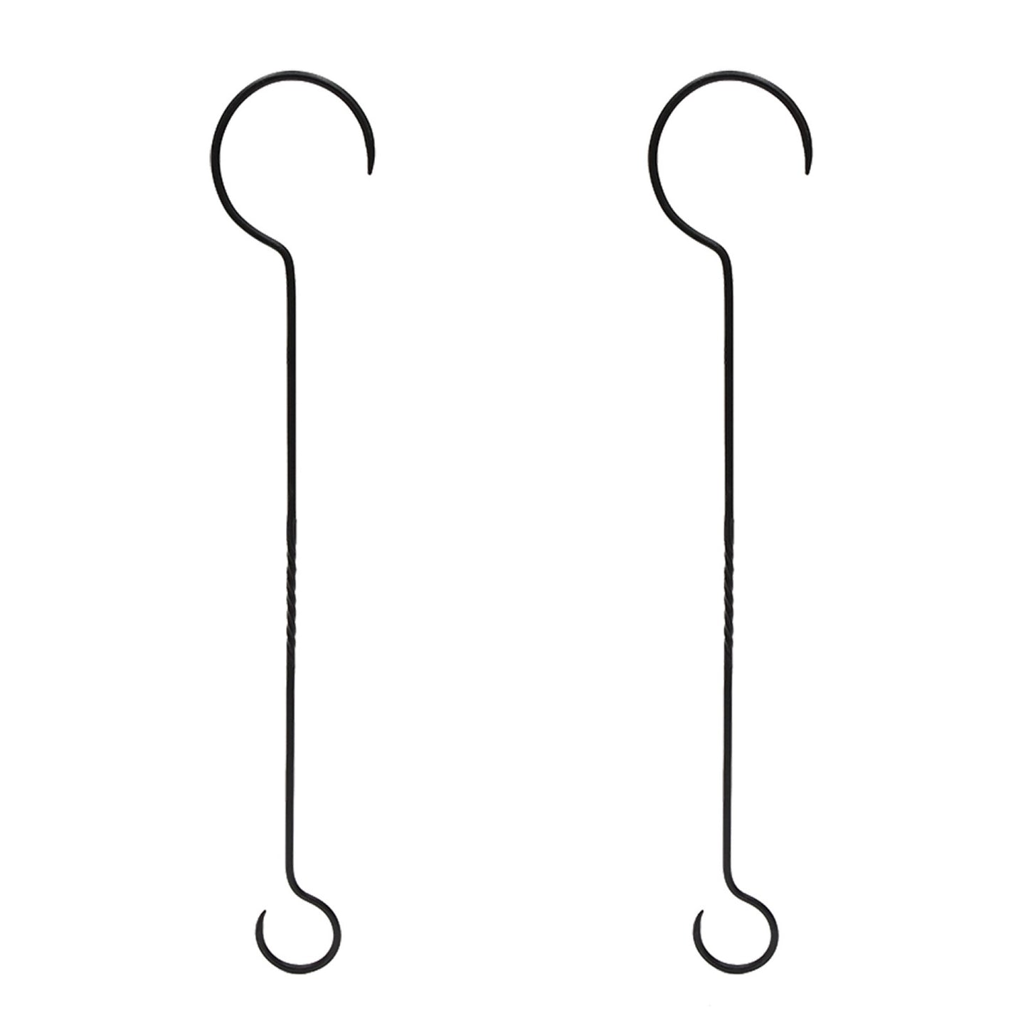ACHLA 30in Extender with Twist Pack of 2 | Wrought Iron Black Powdercoat | Hanging Plant & Bird Feeder Hook | 30 in L, 1/4 in Stock | Model BGE-30-2