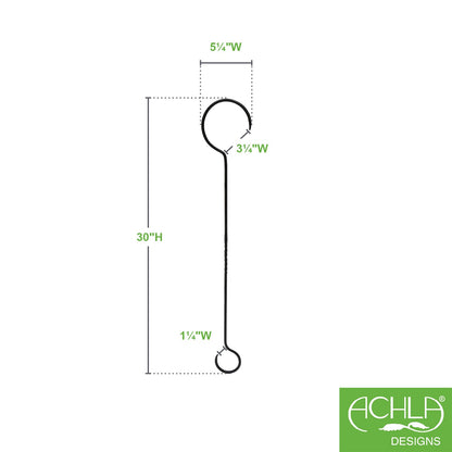 ACHLA 30in Extender with Twist Pack of 2 | Wrought Iron Black Powdercoat | Hanging Plant & Bird Feeder Hook | 30 in L, 1/4 in Stock | Model BGE-30-2