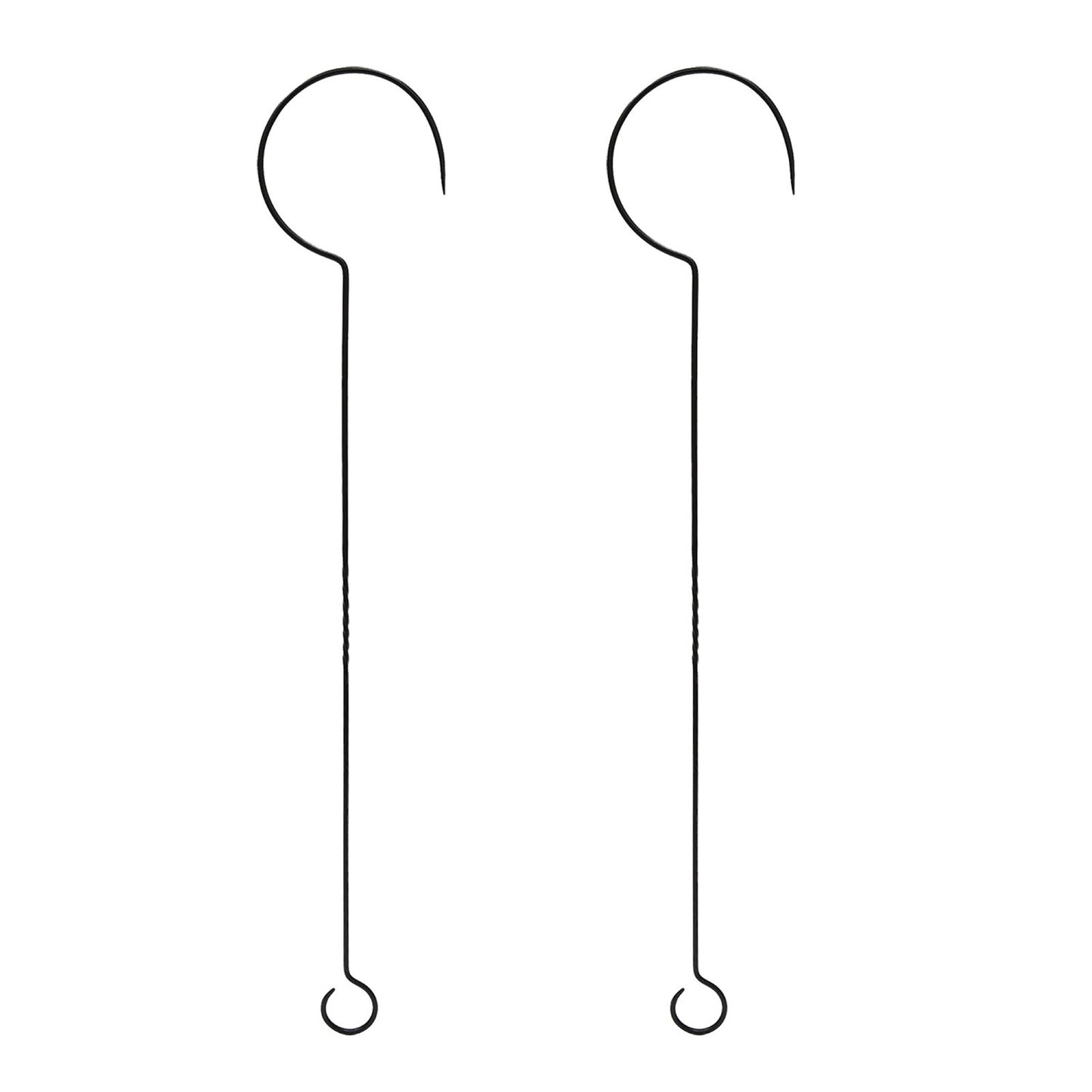 ACHLA BGE 48in Extender with Twist Pack of 2 | Black Powdercoat Wrought Iron | Outdoor Plant & Birdfeeder Hanger | 48 in L | Model BGE-48-2