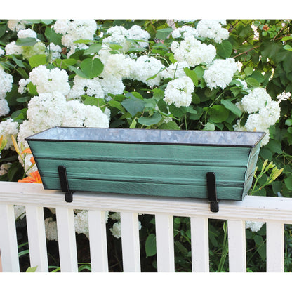 ACHLA 6in Flower Box Bracket for 2x4 Railing | Wrought Iron Black Powdercoat | Deck, Porch & Balcony Planter Support | 1 x 7 x 4 in | Model BGK-13-08