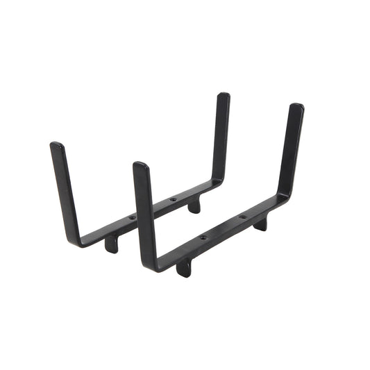 ACHLA 10in Flower Box Bracket for 2x6 Railing | Wrought Iron Black Powdercoat | Deck & Porch Planter Support | 1 x 12 x 6 in | Model BGK-14-21