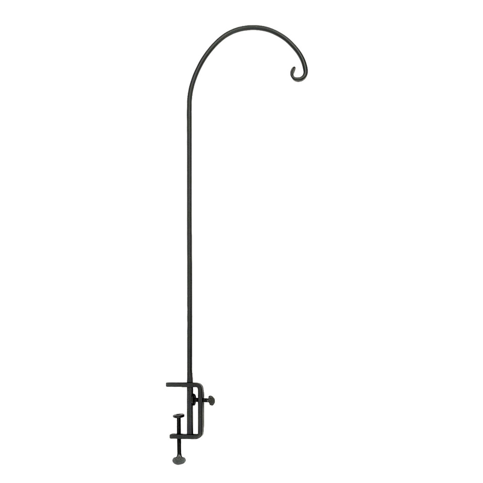 ACHLA Rail Mount Pole 40in | Black Wrought Iron | Deck & Balcony Railing Mount | 40 in H, Adjustable Height | Model BGP-07