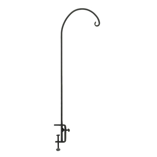 ACHLA Rail Mount Pole 40in | Black Wrought Iron | Deck & Balcony Railing Mount | 40 in H, Adjustable Height | Model BGP-07
