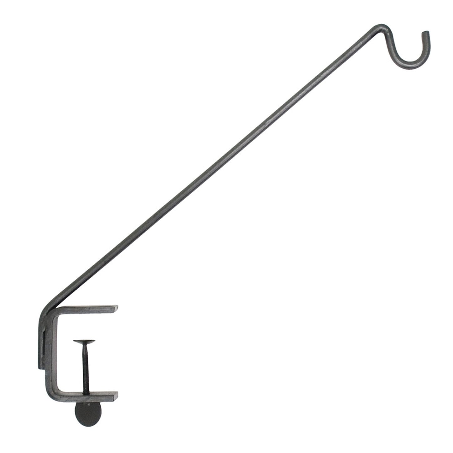ACHLA Rail Mount Pole 24in | Black Wrought Iron | Outdoor Deck Railing & Garden Accent | 24 in H, 45° Angle | Model BGP-08