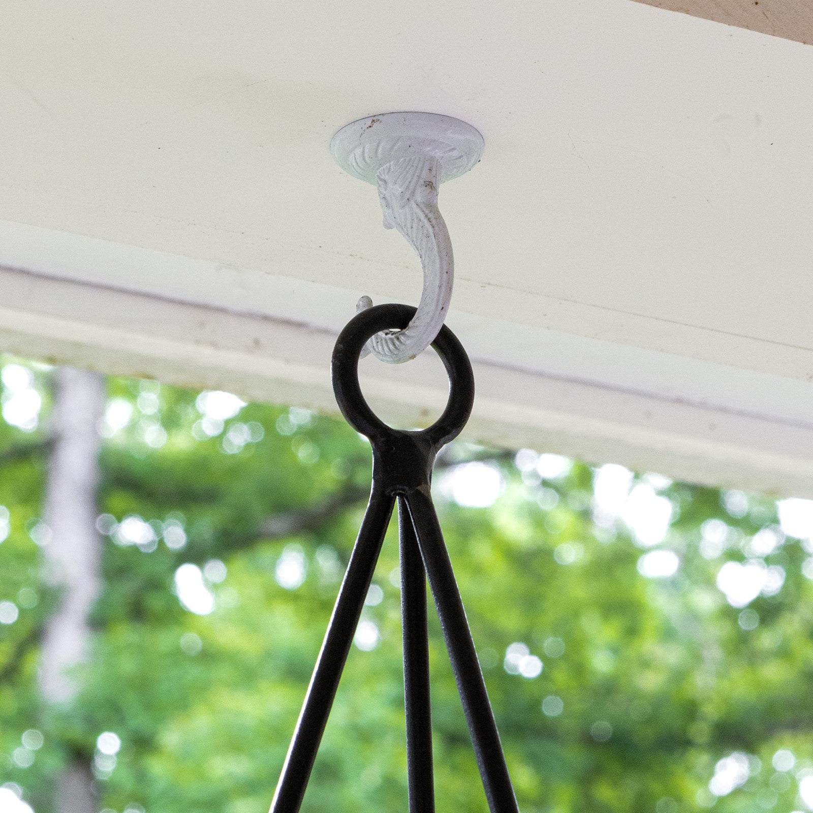 ACHLA Lina Hanging Planter I | Minimalist Burnt Sienna Galvanized Steel and Black Wrought Iron | Indoor & Outdoor Container Garden | Model BH-01-63BS