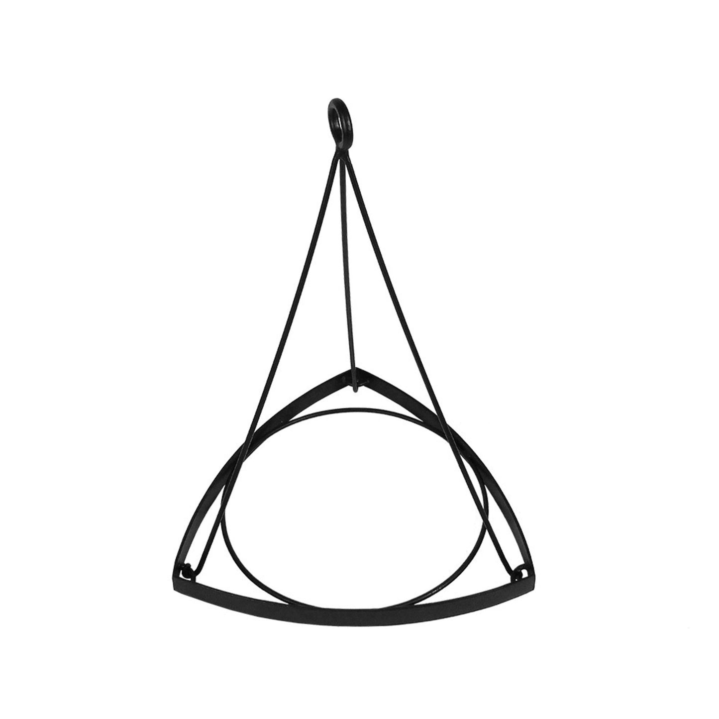 ACHLA Lina II Plant Hanger | Terra Cotta Polymer-Wood-Stone Pot with Black Wrought Iron Stand | Indoor & Outdoor Container Garden | Model BH-02