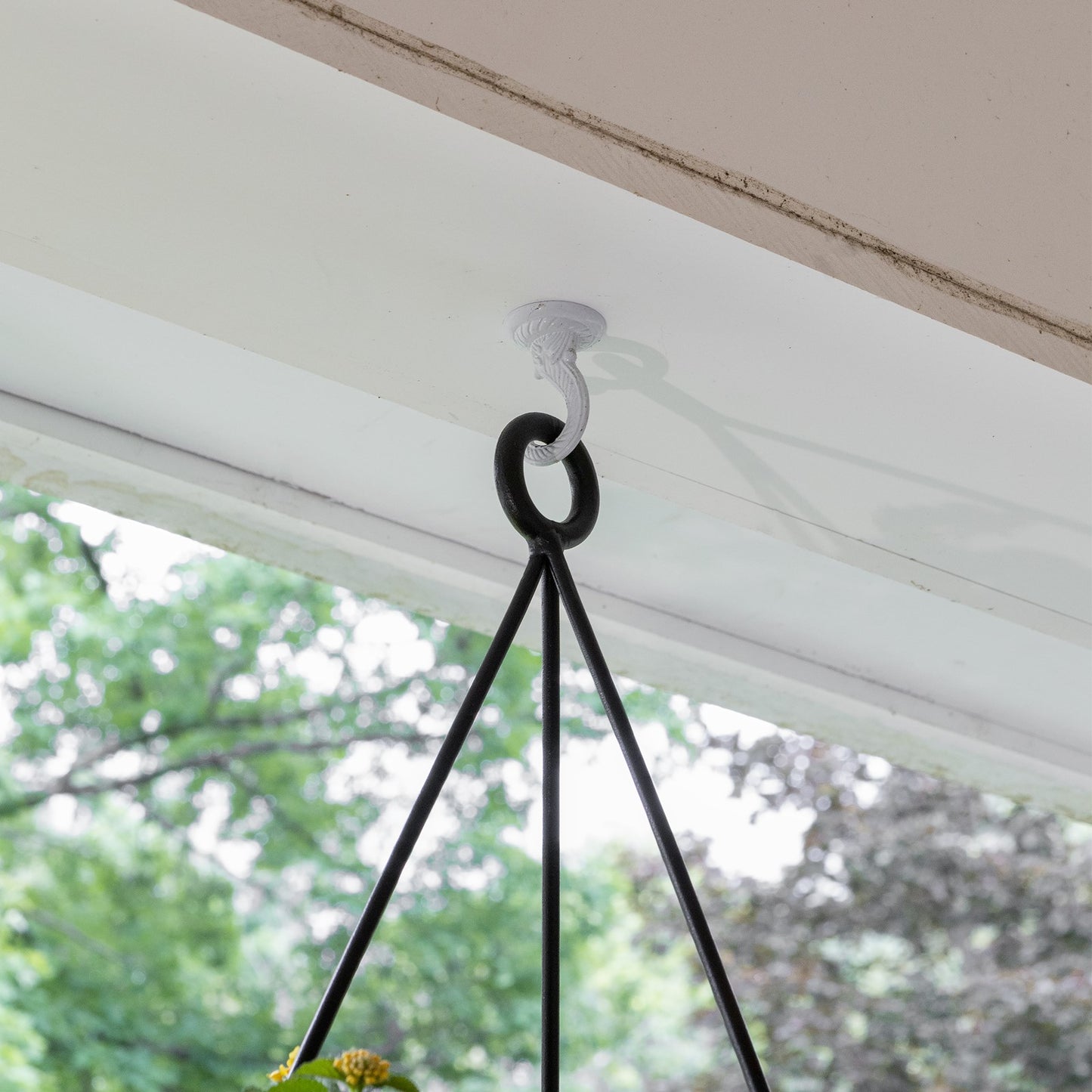 ACHLA Lina Hanging Planter II | Burnt Sienna Galvanized Steel and Black Wrought Iron | Indoor & Outdoor Container Garden | Model BH-02-64BS