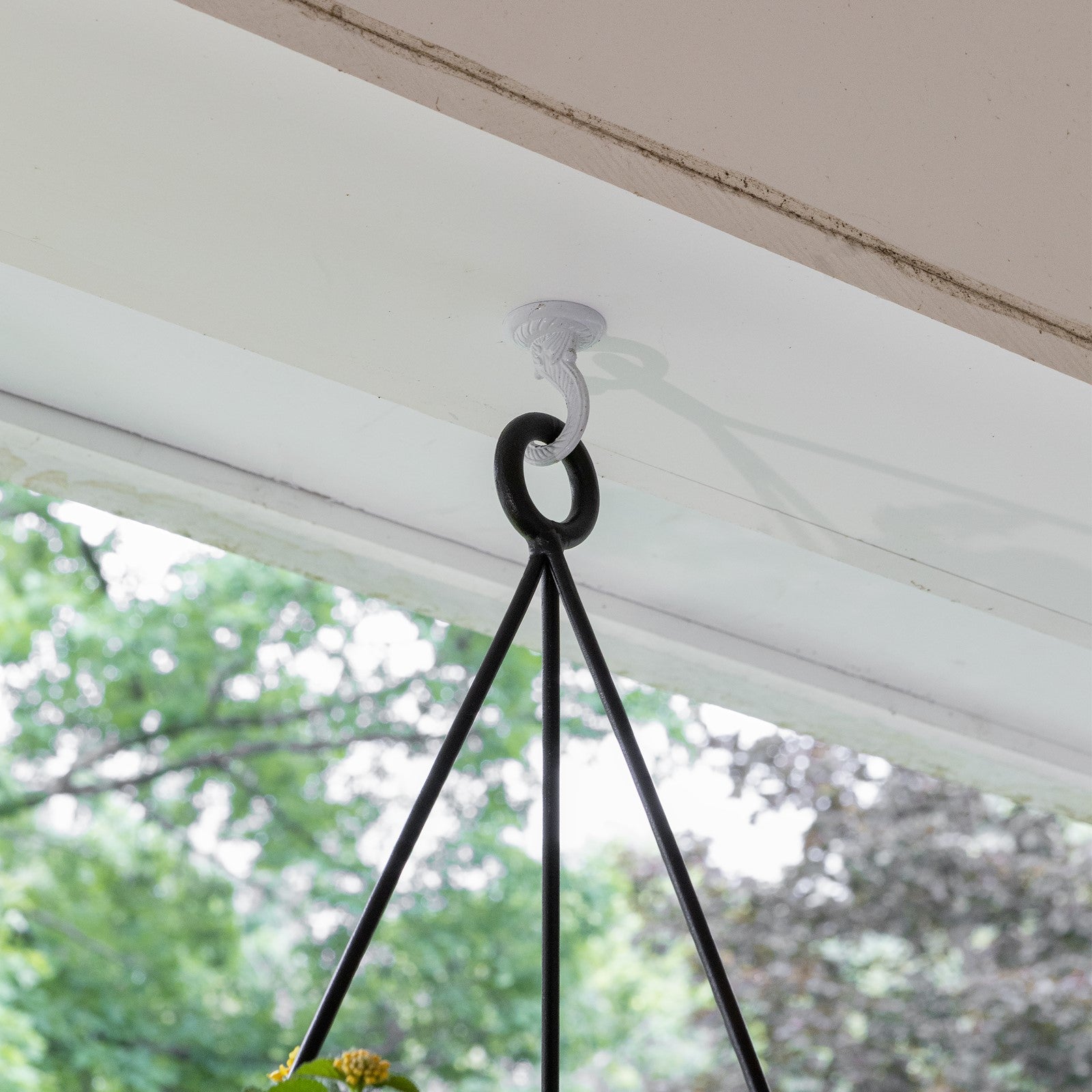 ACHLA Lina Hanging Planter II | Burnt Sienna Galvanized Steel and Black Wrought Iron | Indoor & Outdoor Container Garden | Model BH-02-64BS