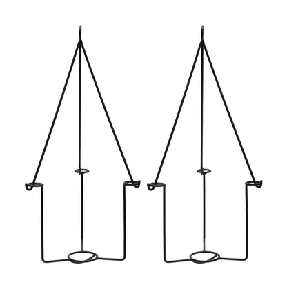ACHLA Vera Plant Hanger Set of 2 | Black Wrought Iron | Indoor & Outdoor Hanging Planter | 10 x 10 x 45 in | Model BH-03-2