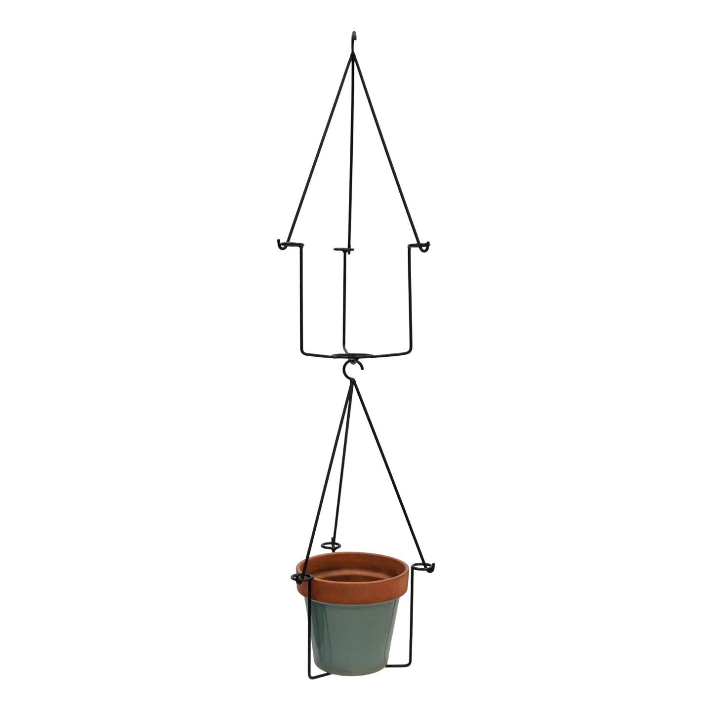ACHLA Vera Plant Hanger Set of 2 | Black Wrought Iron | Indoor & Outdoor Hanging Planter | 10 x 10 x 45 in | Model BH-03-2
