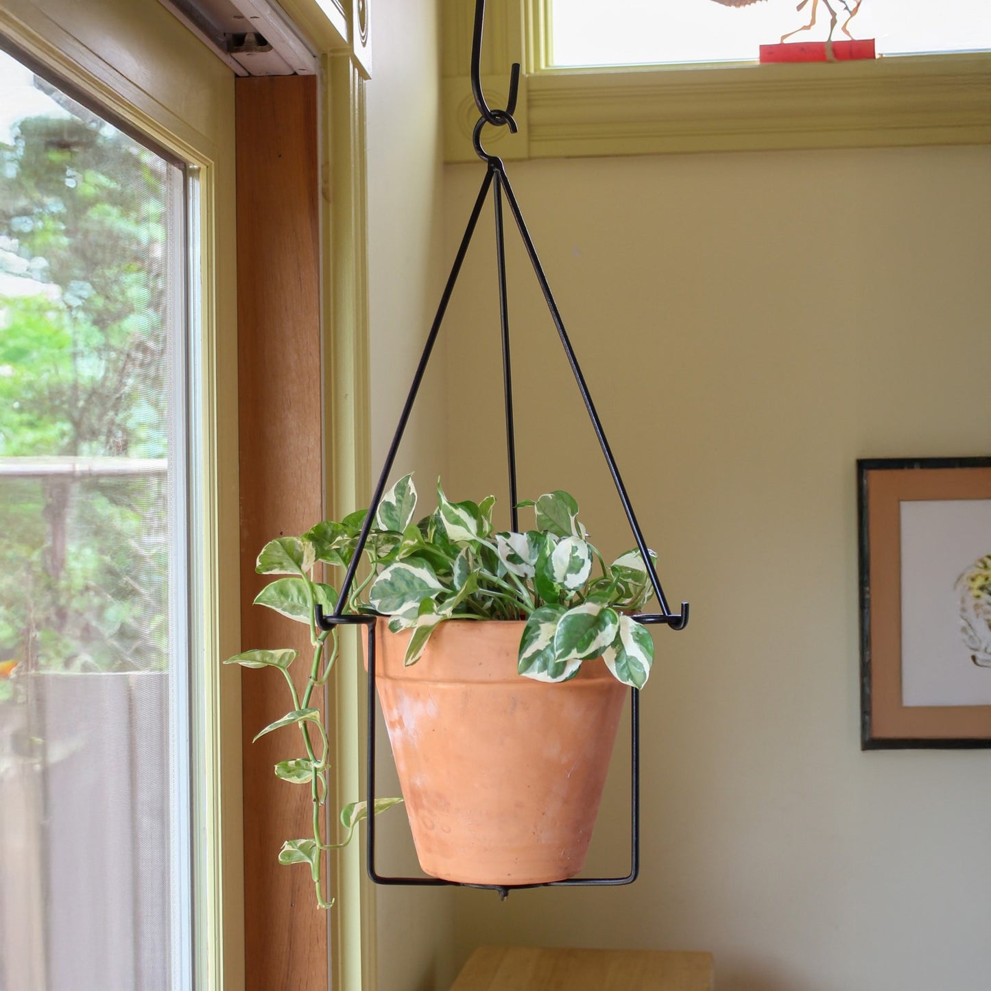 ACHLA Vera Plant Hanger Set of 2 | Black Wrought Iron | Indoor & Outdoor Hanging Planter | 10 x 10 x 45 in | Model BH-03-2