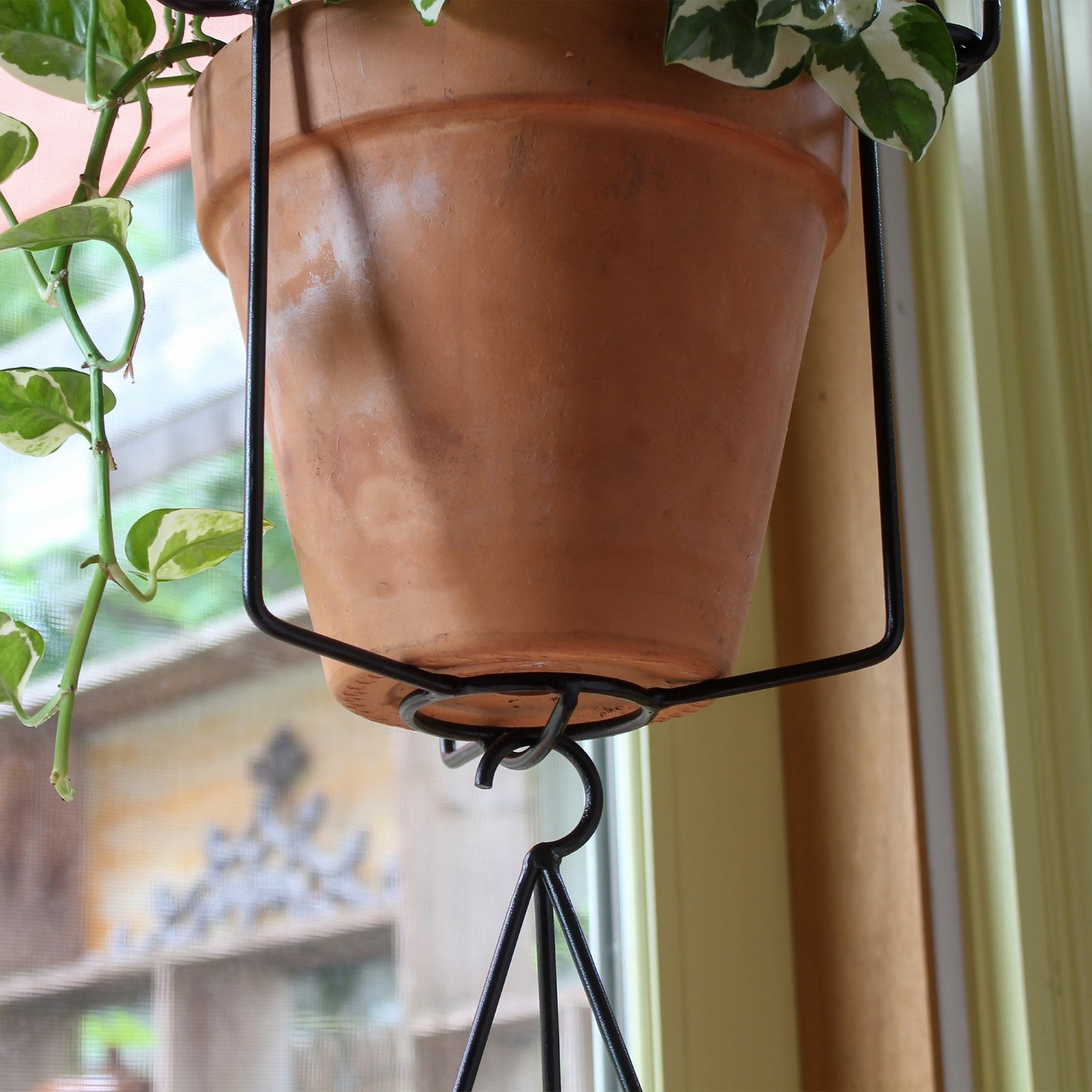 ACHLA Vera Plant Hanger Set of 2 | Black Wrought Iron | Indoor & Outdoor Hanging Planter | 10 x 10 x 45 in | Model BH-03-2